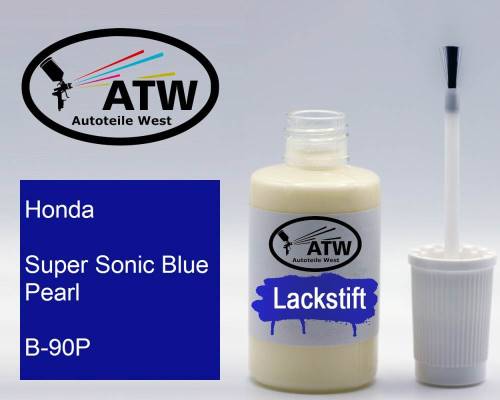 Honda, Super Sonic Blue Pearl, B-90P: 20ml Lackstift, von ATW Autoteile West.